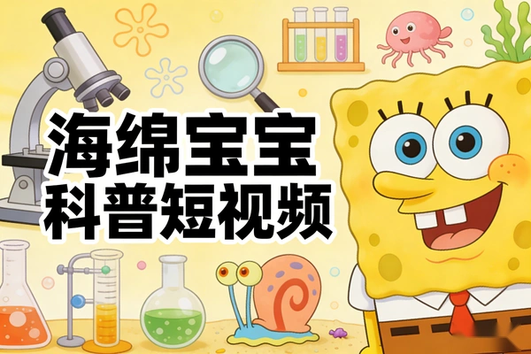 海绵宝宝科普短视频教学,轻松撸创作者伙伴计划