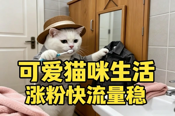 AI可爱猫咪生活日记 涨粉快流量稳易上手