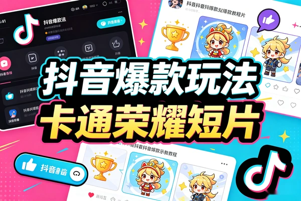 抖音超高流量玩法,卡通绒耀幼稚园短片实测爆粉