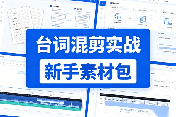 台词混剪素材包使用教程,新手快速起号稳定出爆款