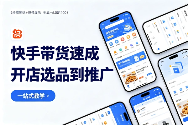 快手带货速成教程,从开店选品到全站推广实操