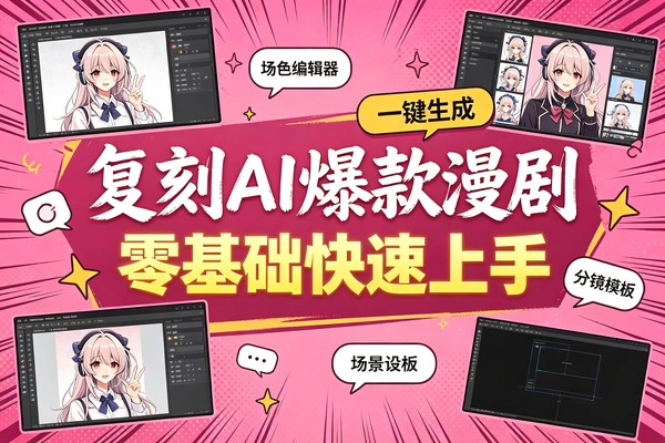 爆款漫剧复刻方法,零基础玩转AI九宫格短视频
