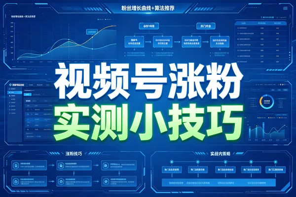 视频号涨粉实用技巧,新手快速提升账号粉丝