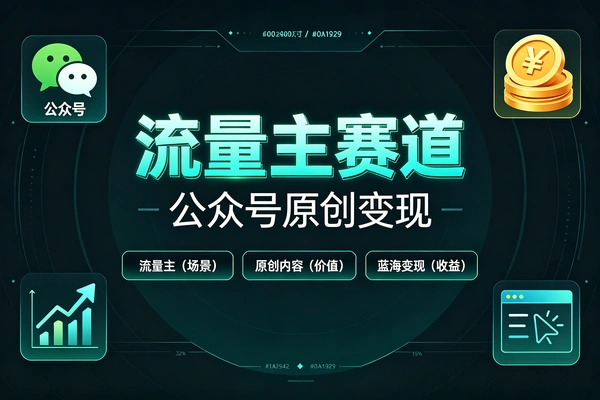 公众号流量主蓝海赛道,零基础原创内容稳定变现