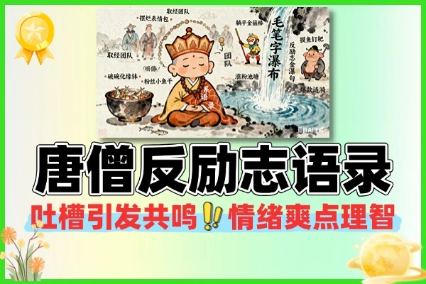 唐僧反励志语录教程｜短视频快速起号涨粉秘籍📈