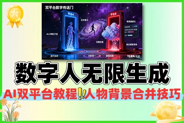 AI数字人双平台无限次生成教程，人物背景合并技巧大揭秘