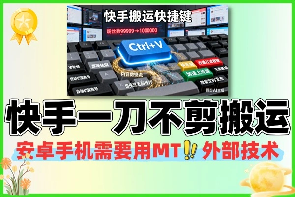 快手百万粉丝博主一刀不剪无脑搬运技术