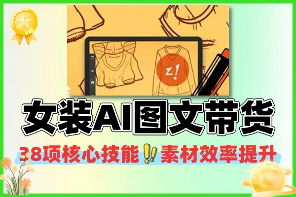 女装 AI 图文带货 38 项核心技能 电商素材制作效率提升 80%