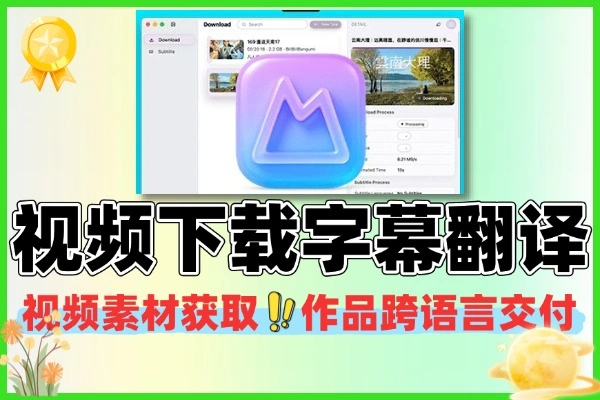 视频平台下载工具 一键字幕编辑 + AI 翻译 适配 Windows/macOS