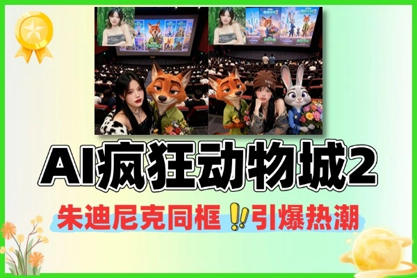 朱迪尼克 AI 合影走红 带动疯狂动物城 2 全网热潮
