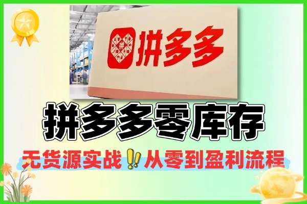 拼多多零库存开店 从入门到盈利