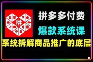 拼多多付费推广爆单知识体系实操课程