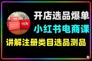 小红书电商变现全链路：从开店选品到爆单从零跑通
