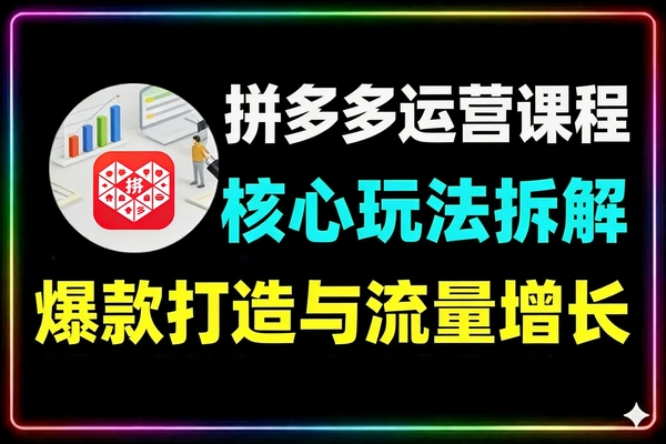 拼多多从0起店运营课爆款复制实现稳定日销千单
