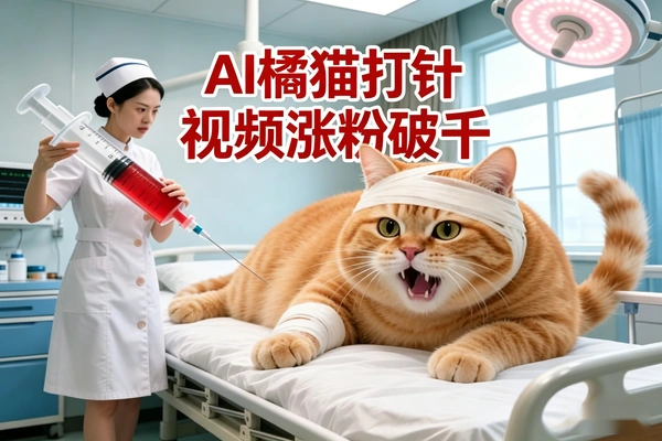 橘猫打针反差视频教程，单条涨粉轻松破千