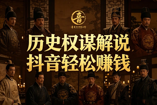 抖音历史权谋解说，精选独家课程，轻松做号变现