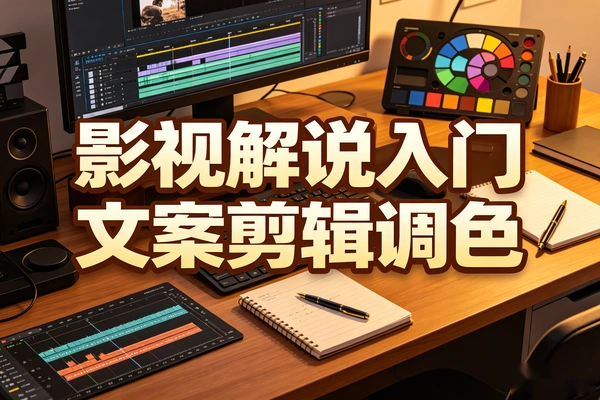 零基础影视解说全攻略：文案+剪辑调色，手把手教你做爆款