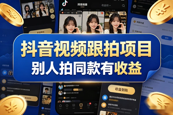 抖音跟拍项目 拍同款就赚 新老号通用