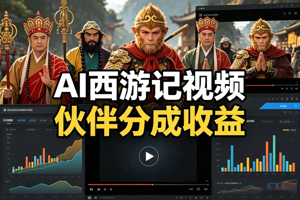 AI西游记视频教程 解锁伙伴分成 躺赚流量收益