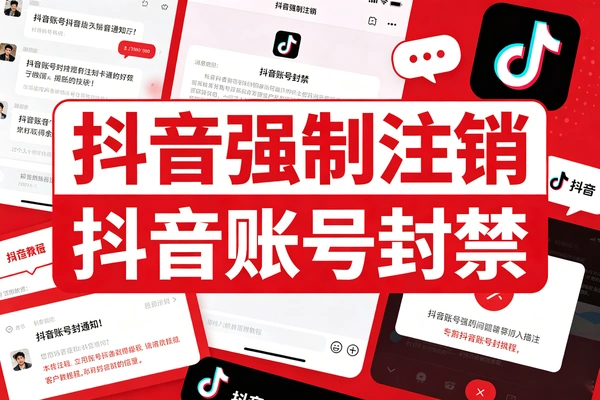抖音封禁号强制注销方法，风控低、通过率高