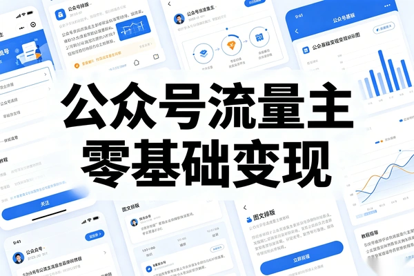 零基础玩转公众号流量主，实操教学+稳定增收指南
