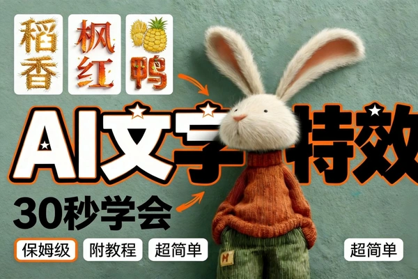 不会动画软件？AI文字特效提示词，轻松做炫酷文字效果