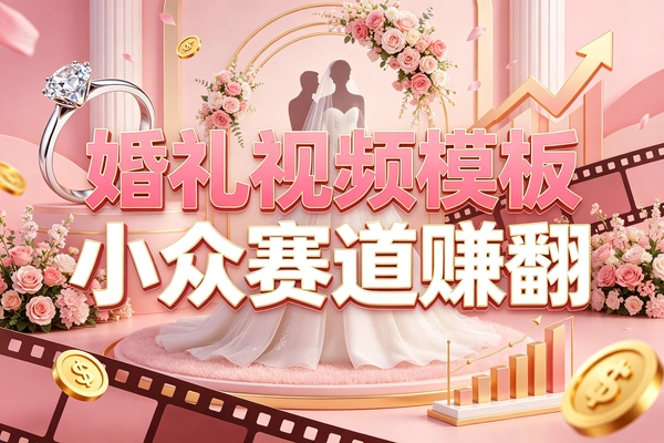 零风险长期副业，婚礼视频模板小众赛道玩法
