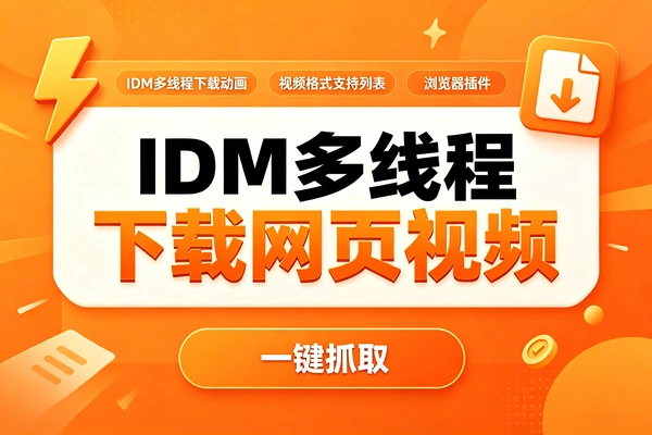 IDM多线程下载工具，网页视频高速抓取