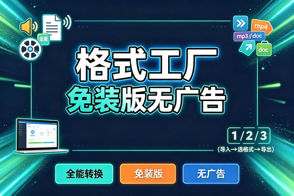 格式工厂绿色版，全能音视频文档免费转换工具