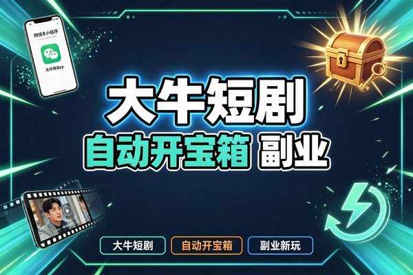 微信大牛短剧自动开宝箱，解放双手轻松挂机收益