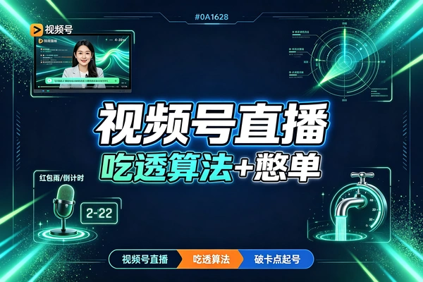 视频号直播起号，吃透平台算法撬动自然流量