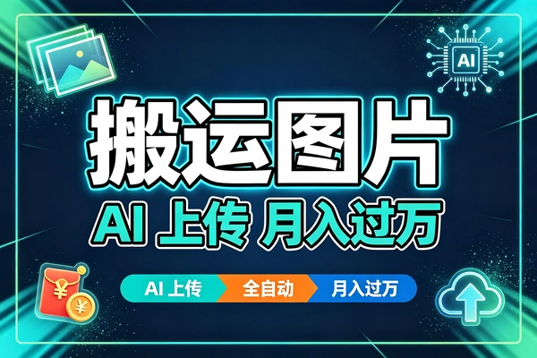 零门槛副业：简单搬运图片，搭配AI上传即可赚取收益