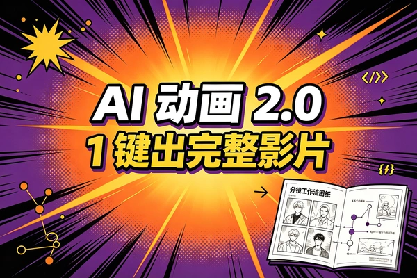 AI动画制作2.0教程，ComfyUI分镜工作流一键生成完整影片