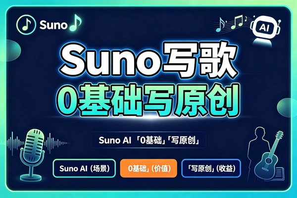 Suno AI实战音乐课程，无需乐理轻松制作原创歌曲
