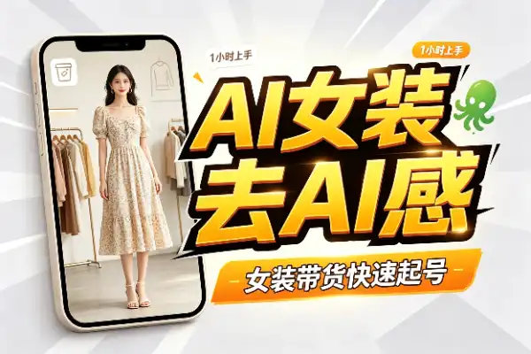 女装带货AI起号，新手也能快速上手