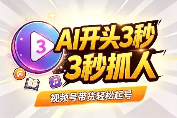 AI生成开头3秒，视频号带货就这么简单