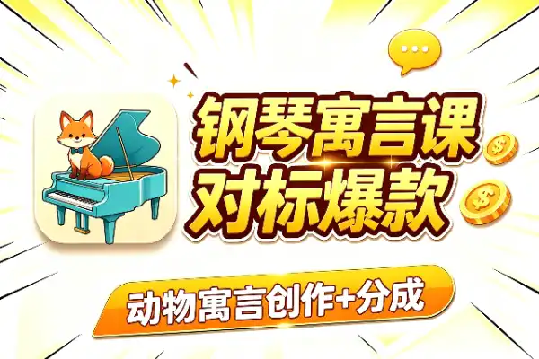 钢琴动物寓言课：对标35万粉爆款，还带分成